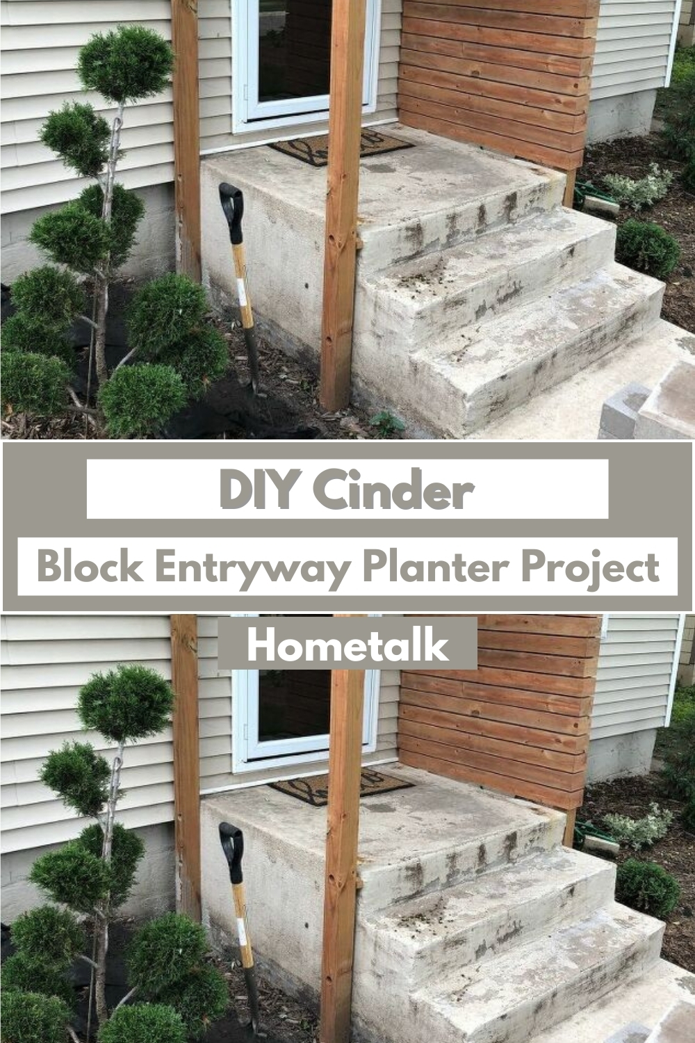 DIY Cinder Block Entryway Planter