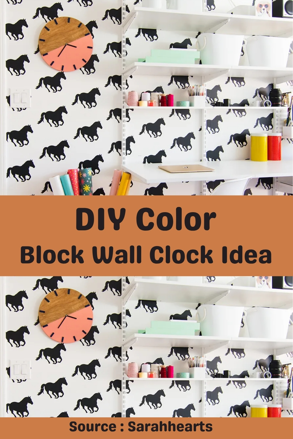 DIY Color Block Wall Clock Idea