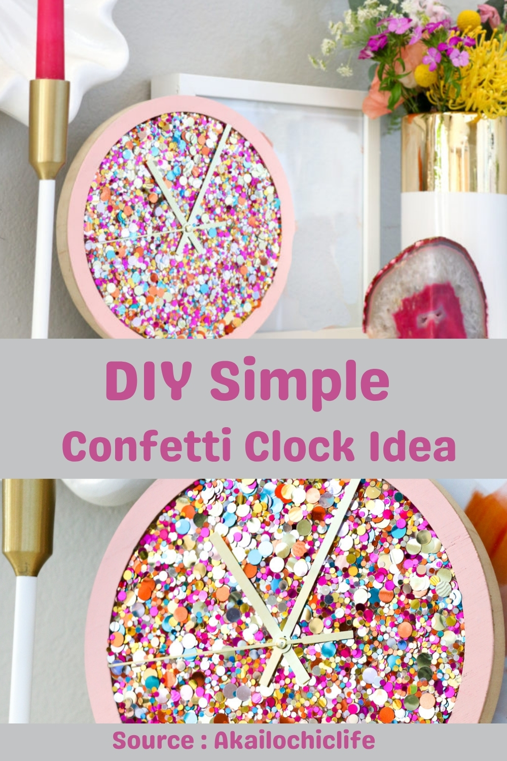 DIY Confetti Clock Idea