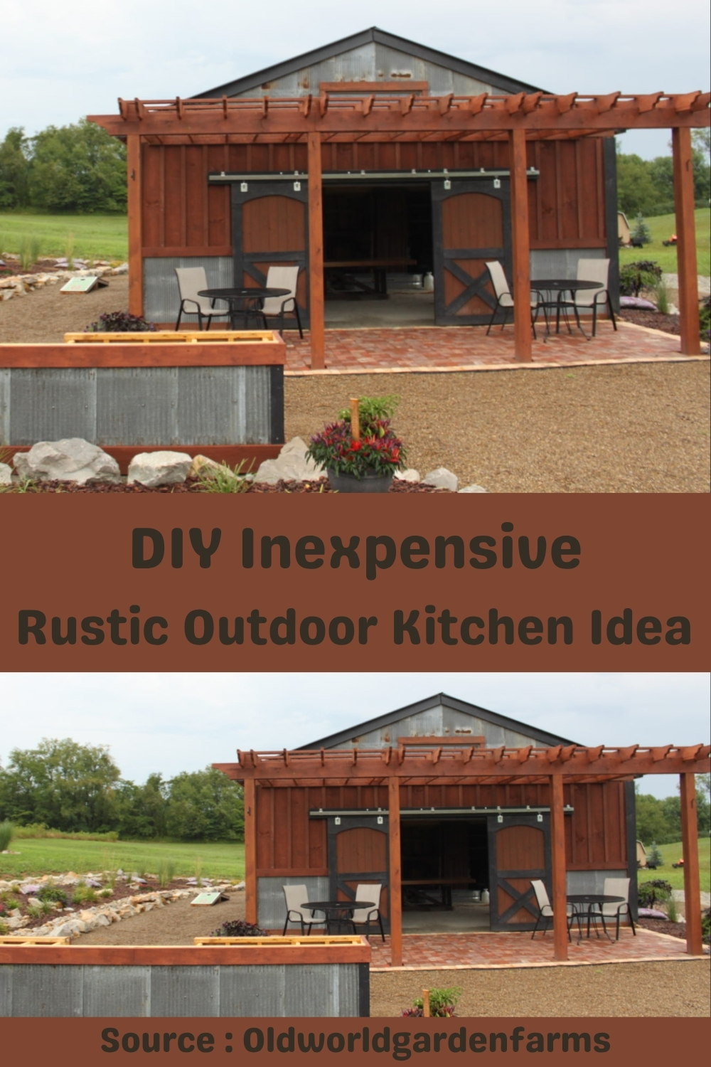 DIY Inexpensive Rustic Outdoor Kitchen Idea