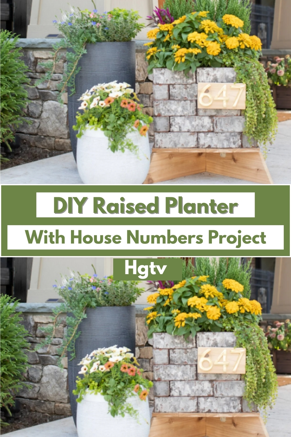 DIY Raised Planter With House Numbers