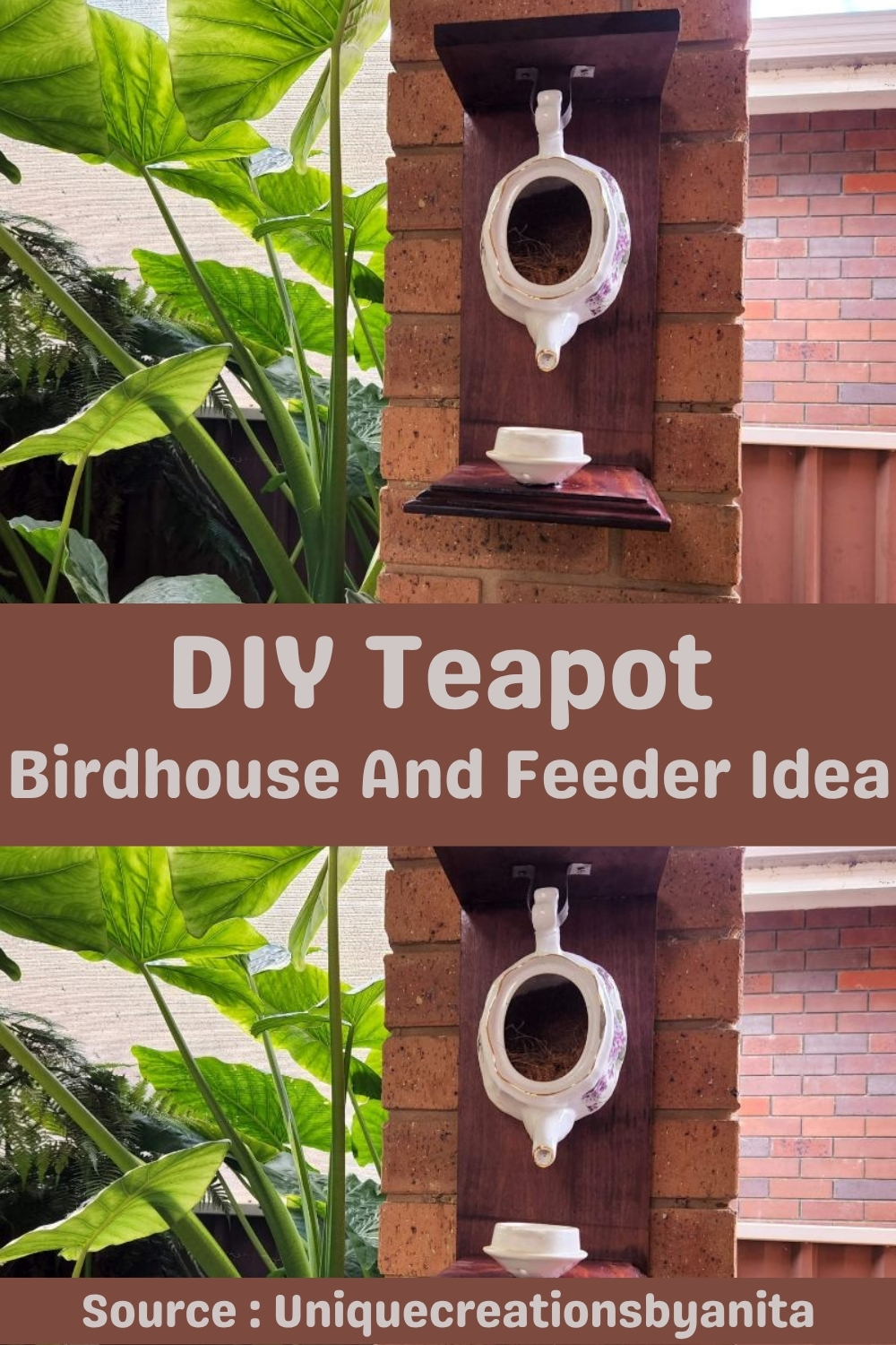 DIY Teapot Birdhouse And Feeder Idea