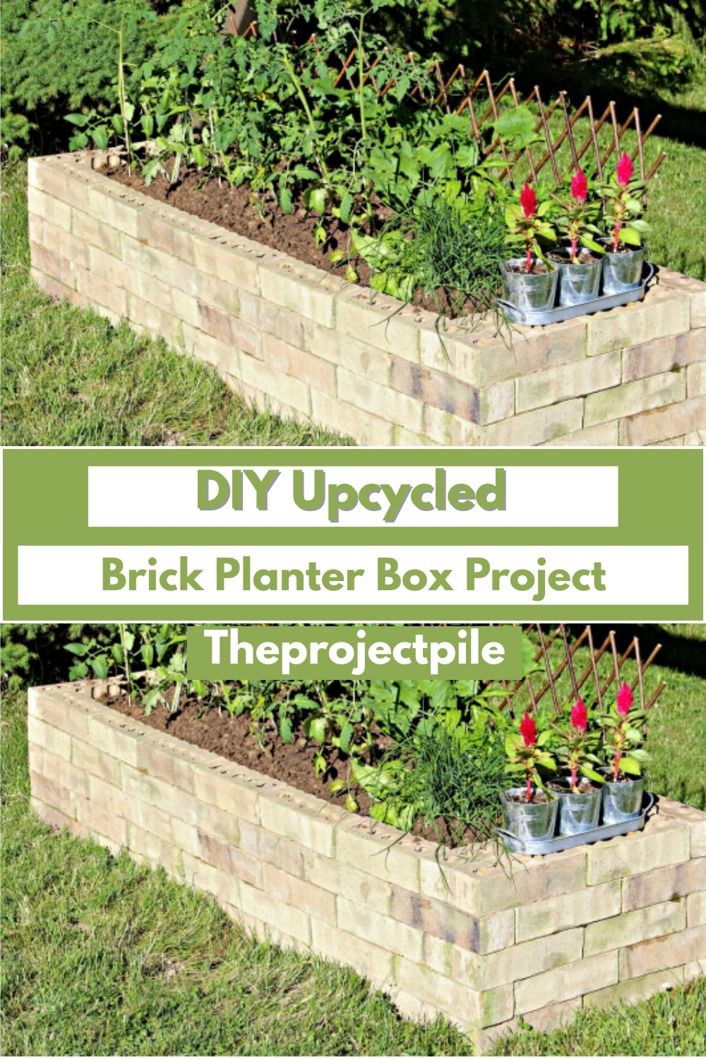 DIY Upcycled Brick Planter Box