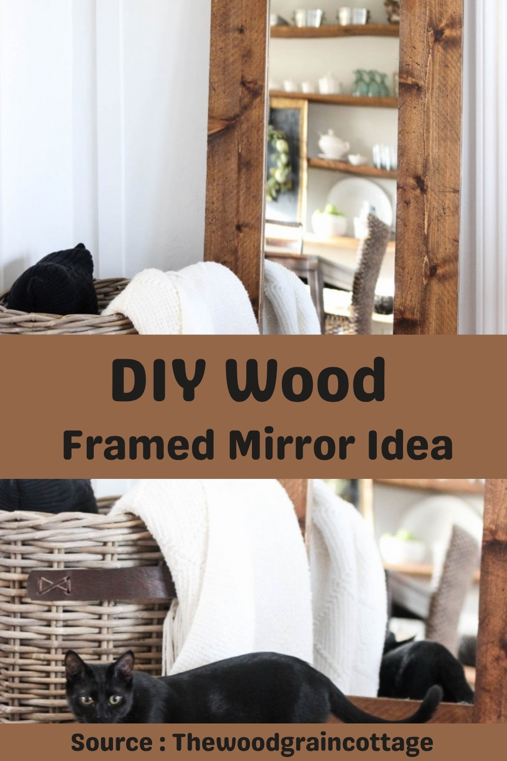 DIY Wood Framed Mirror Idea