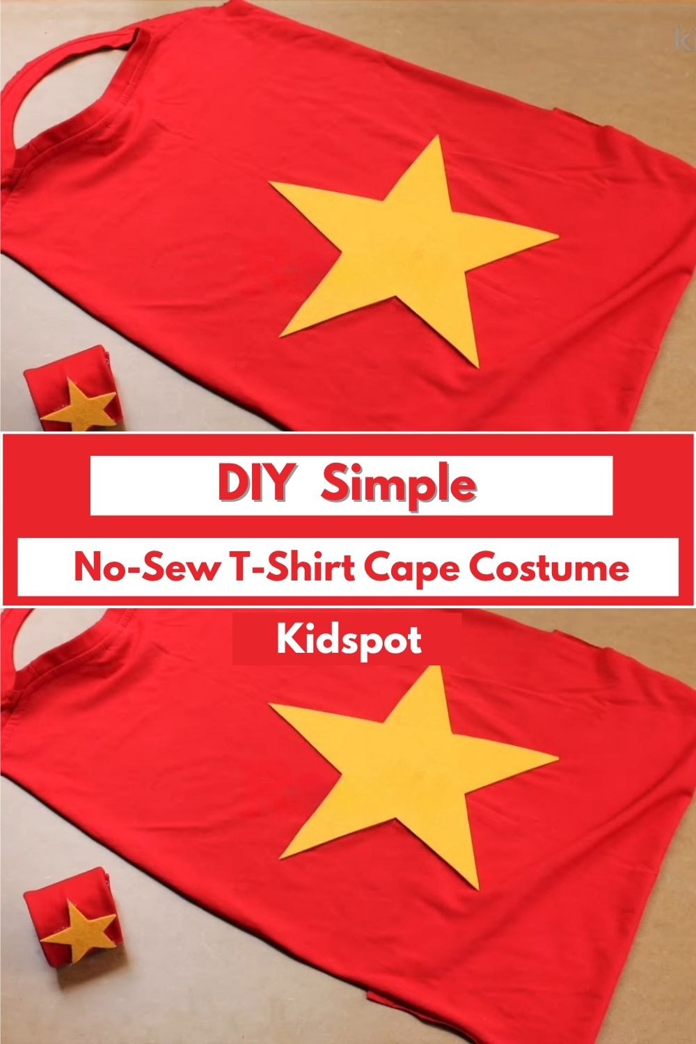 DIY Simple No-Sew T-Shirt Cape