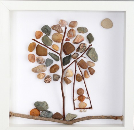 DIY Pebble Art Tree Craft Idea