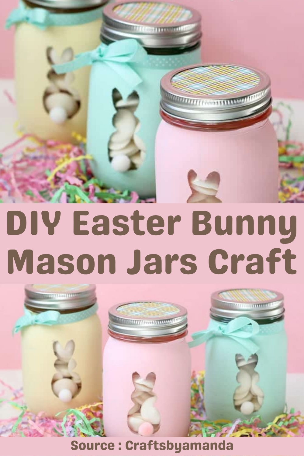 DIY Easter Bunny Mason Jars Craft