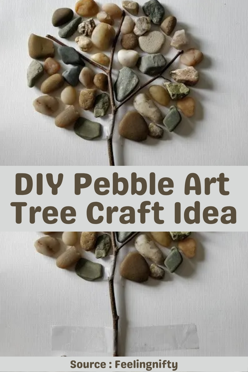 DIY Pebble Art Tree Craft Idea