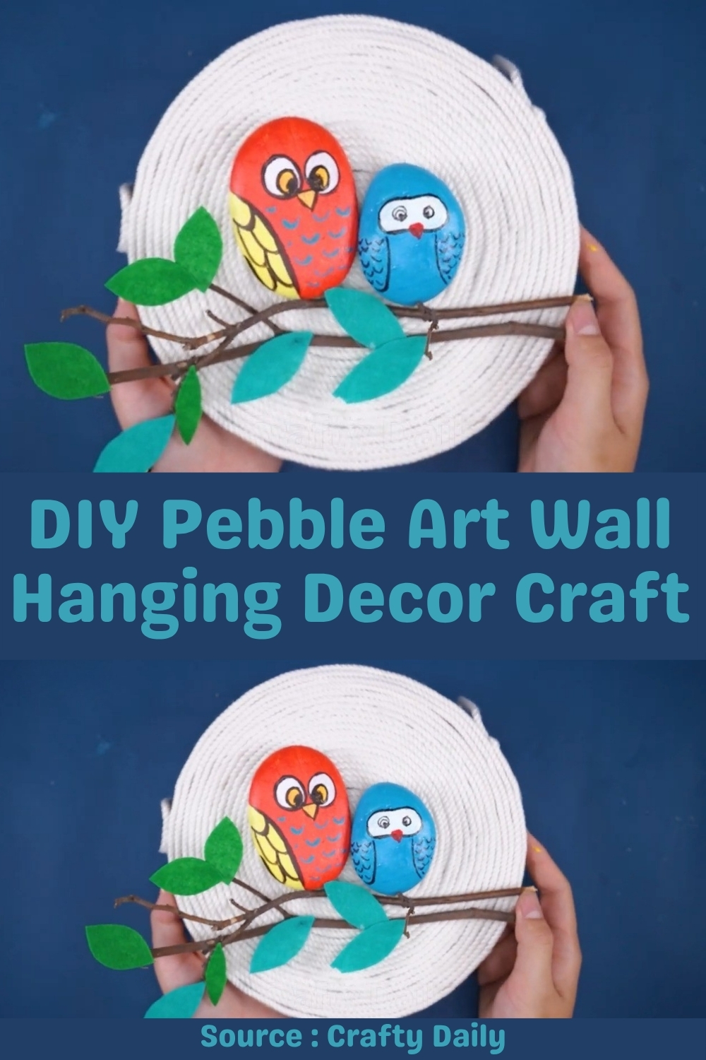 DIY Pebble Art Wall Hanging Decor Craft