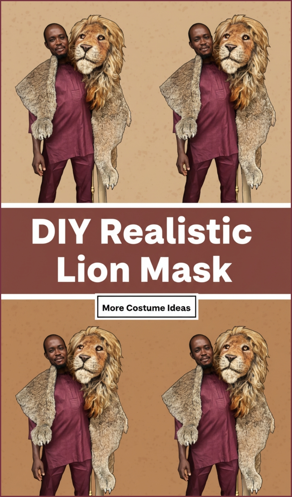 _Esay DIY Realistic Lion Mask